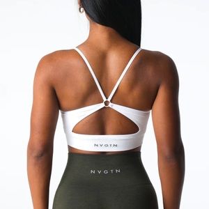 NVGTN White Glimpse Ribbed Bra